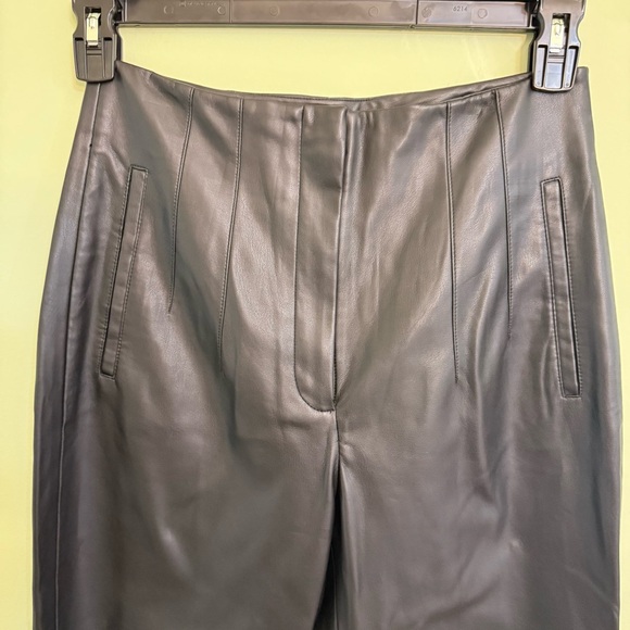 Zara women’s high waisted black vegan leather dress pants size Medium - Picture 2 of 11